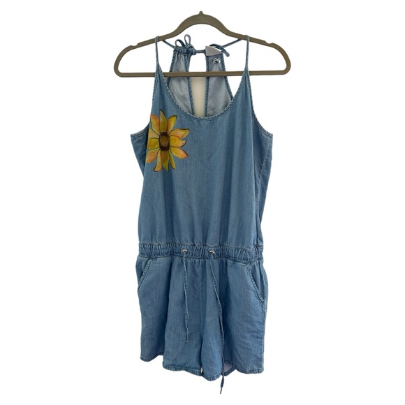 Vero Moda Pants - Vero Moda Denim Tie Waist Sun print Romper Size M